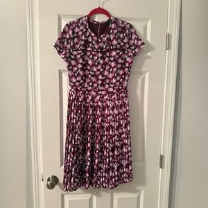 Banana Republic | Burgundy Floral Mid-Length Short Sleeve Dress | Size 4